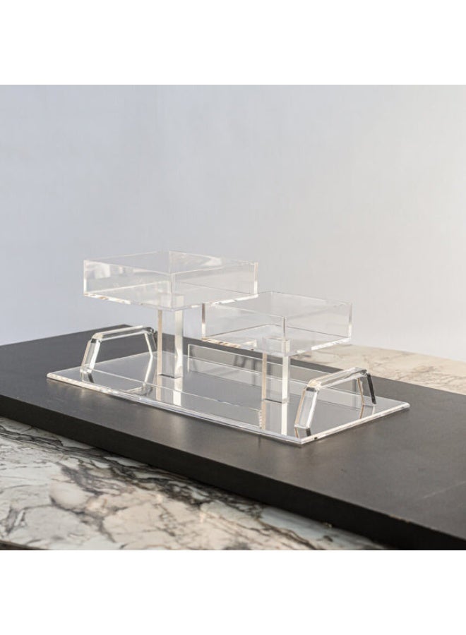 Si Bonne Dual Tier Elevated Acrylic Gift Box Display Stand with Clear Base – Decorative Candy, Chocolate and Party Favor Holder for Weddings, Eid, Birthdays and Special Occasions - Image 2